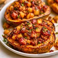 Apple Stuffed Acorn Squash: Microwave Method