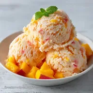 Peach Ice Cream with Condensed Milk