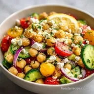 Healthy Mediterranean Chickpea Salad with Lemon Dressing