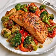Roasted Salmon and Veggies for 2