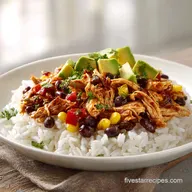 Slow Cooker Chicken Burrito Bowl Meal Prep: Tender Shredded