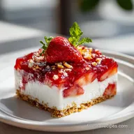Strawberry Pretzel Salad for 12 Servings with Creamy Filling