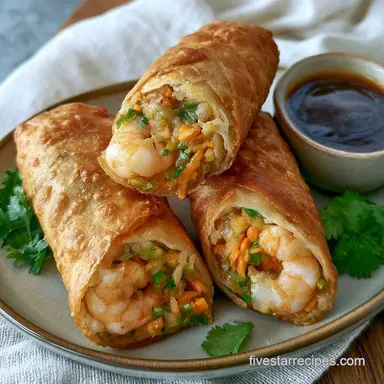 Crispy Air Fryer Shrimp Rolls Recipe Card