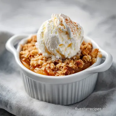 Warm Homemade Apple Crisp Recipe for 8 Servings Recipe Card