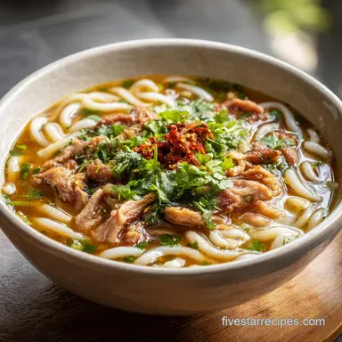 Authentic Burmese Food Mohinga Recipe for 6 Servings Recipe Card