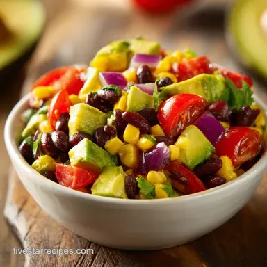 Avocado Corn Bean Salsa in 20 Minutes Recipe Card