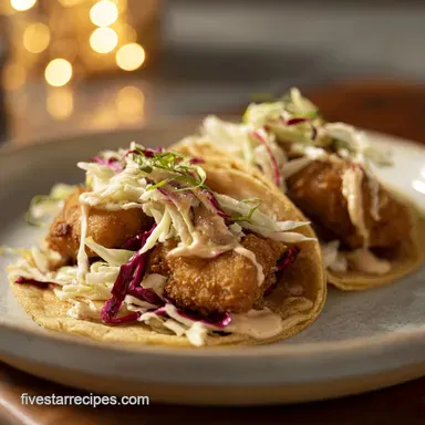 Baja Fish Tacos: Crispy and Golden Recipe Card