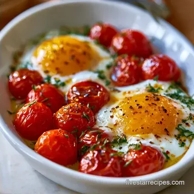 Baked Eggs over Cherry Tomatoes for 2