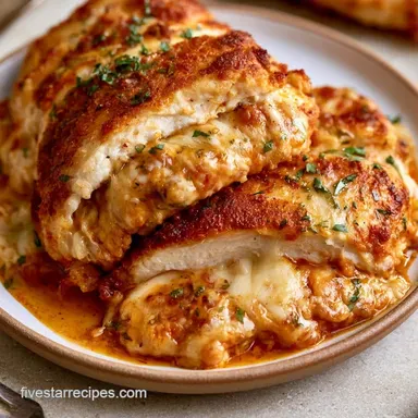 Baked Stuffed Chicken Breast for 4 Recipe Card