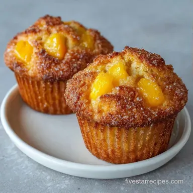 Peach Muffins in 35 Minutes: Baked Recipe Card