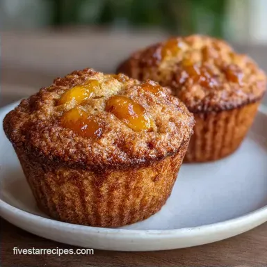 Peach Muffins in 35 Minutes: Baked