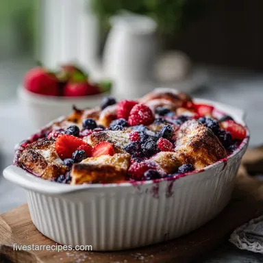 Berry French Toast Casserole: Baked with Cream Cheese and Fruit Recipe Card