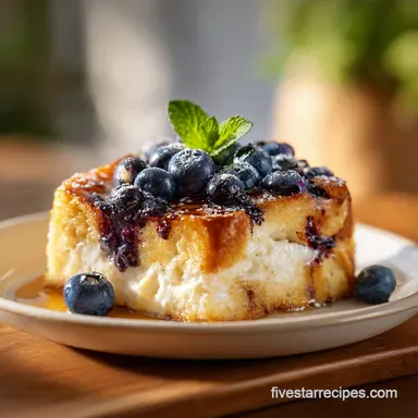 Blueberry French Toast Casserole Recipe: Make-Ahead Recipe Card