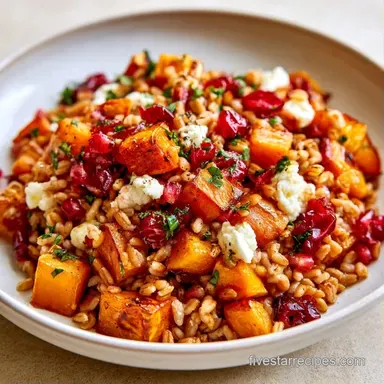 Roasted Butternut Squash Farro Salad Recipe Card