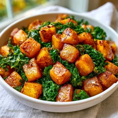 Butternut Squash Kale Salad for 6 Servings Recipe Card