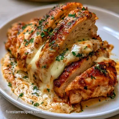 Cheese Stuffed Chicken for 4 Servings Recipe Card