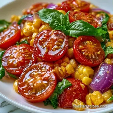 Cherry Tomato and Corn Salad with Basil Recipe Card