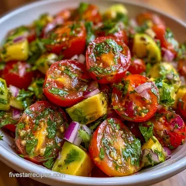 Cherry Tomato Avocado Salad in 10 Minutes Recipe Card