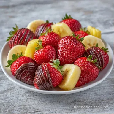 Chocolate Dipped Fruit Board in 30 Min Recipe Card