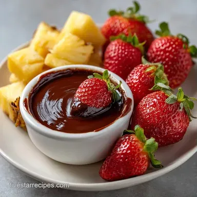 Velvety Chocolate Fondue Dessert Board Recipe Card