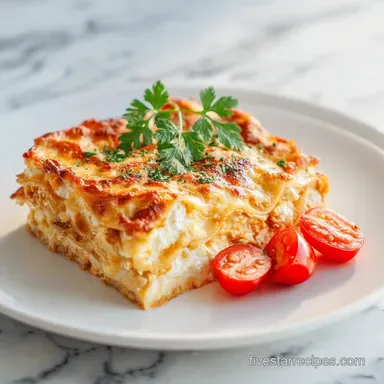 Lasagna with Cottage Cheese Recipe for 12 Servings Recipe Card