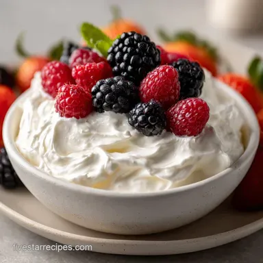 Easy Fruit Dip Recipe No Cool Whip with Cream Cheese in 10 Minutes Recipe Card