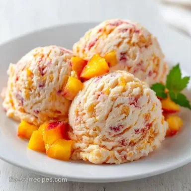 Peach Ice Cream with Condensed Milk Recipe Card