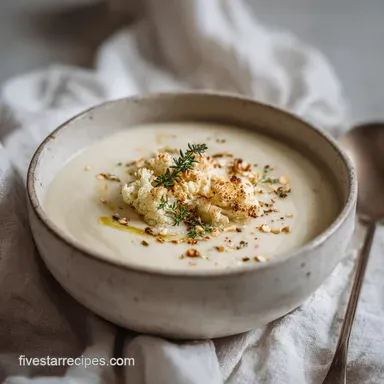Creamy Roasted Garlic Cauliflower Soup in 60 Minutes