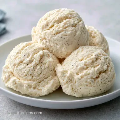 Creamy Vanilla Bean Ice Cream Recipe Card