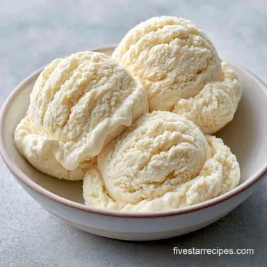 Homemade Vanilla Ice Cream for 8 Recipe Card