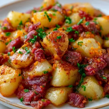 Corned Beef Hash: Crispy Pan-Seared Recipe Card