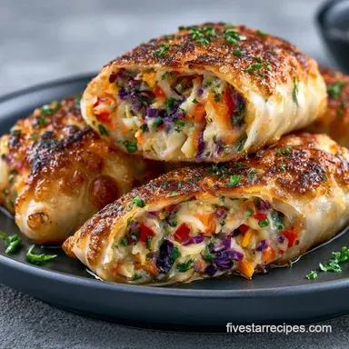 Crispy Pan Fried Rolls with Tofu Recipe Card