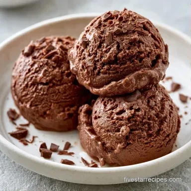 Dark Chocolate Ice Cream for 8 Servings Recipe Card