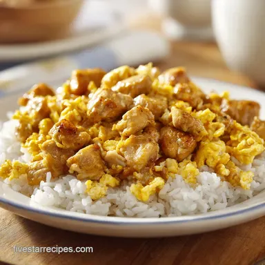 Chicken Fried Rice for 6 Servings: Golden and Pan-Seared Recipe Card