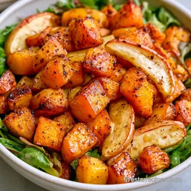 Easy Fall Harvest Salad for 6 Servings Recipe Card