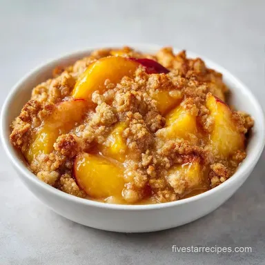 Peach Crisp for 8 Servings: Baked Recipe Card