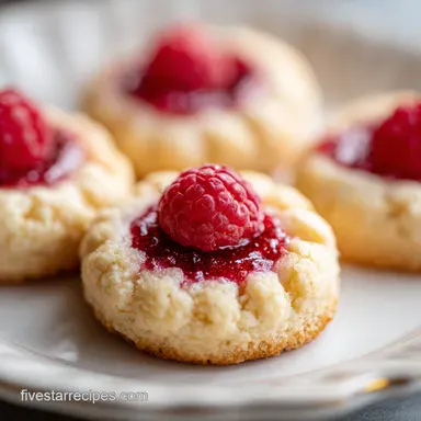 Raspberry Thumbprint Cookies: Buttery Shortbread for 24 Cookies