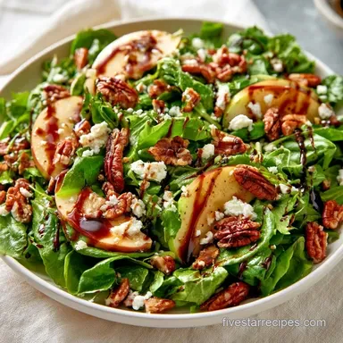 Fall Salad Apple Goat Cheese with Pecans Recipe Card
