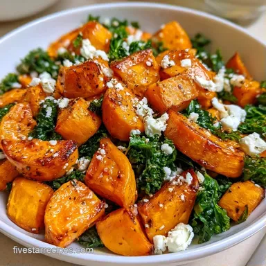 Roasted Sweet Potato Goat Cheese Salad Recipe Card