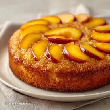 Fresh Peach Cake for 8 Servings Recipe Card