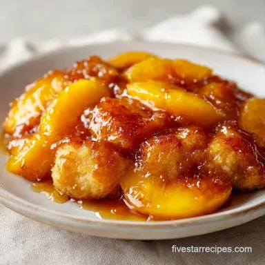 Frozen Peach Cobbler for 8 Servings Recipe Card