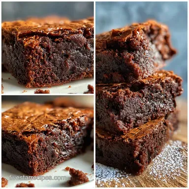 Best Fudgy Brownie from Scratch for Beginners with Cocoa Powder in 40 Minutes Recipe Card