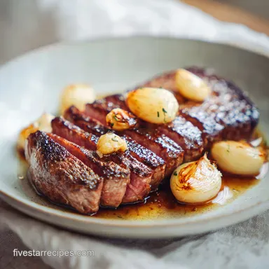 Garlic Butter Parmesan Steak for 2 Recipe Card