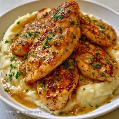 Creamy Garlic Mashed Potato Chicken Recipe Card