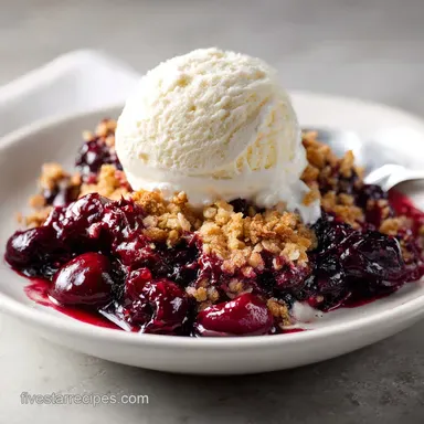 Cherry Crisp Recipe: 65-Minute Dessert Recipe Card