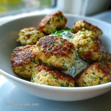 Greek Chicken Meatballs Recipe with Tzatziki for 4 Servings