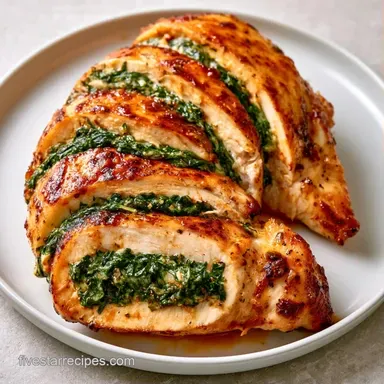 Greek Stuffed Chicken for 4 Servings Recipe Card