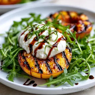 Grilled Peach Salad with Burrata Recipe Card