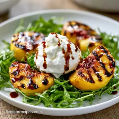 Grilled Peach Salad with Burrata