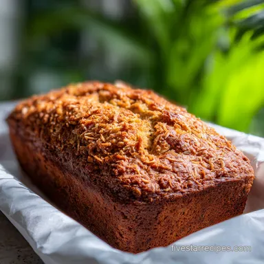 Hawaiian Banana Bread Recipe Moist Tropical for 12 Servings Recipe Card
